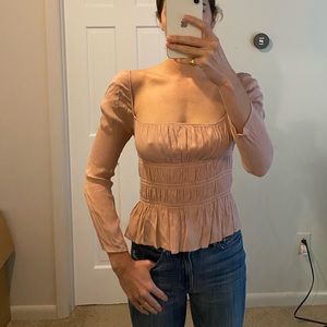 Reformation Pink Ruched Shirt size S